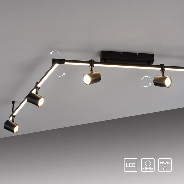 Deckenleuchte Barik - Eisen, Aluminium / Polycarbonat - 7-flammig - Flammenanzahl: 7 - Image 7