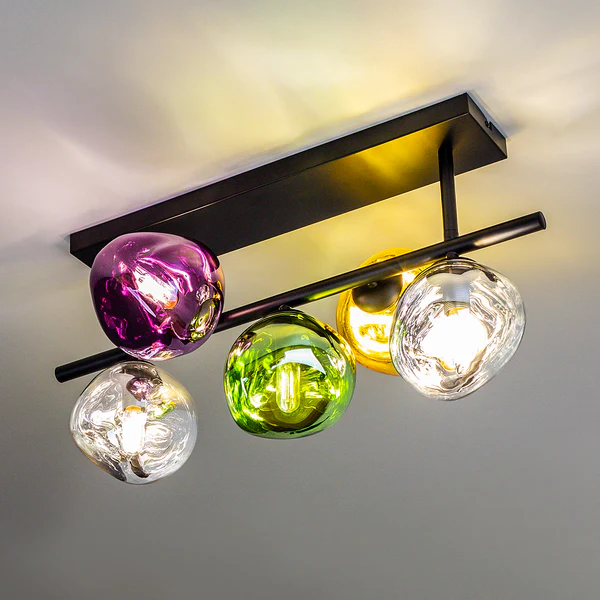 Deckenleuchte Canopus - Klarglas / Aluminium - 5-flammig