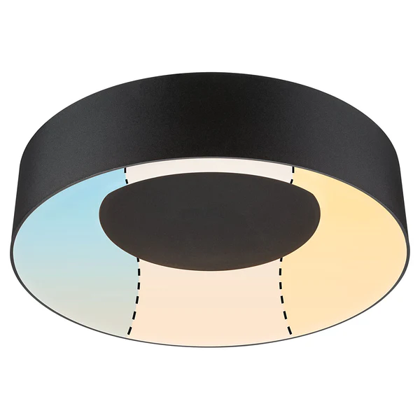 Deckenleuchte Casca - Aluminium / Kunststoff - Schwarz - Durchmesser: 30 cm