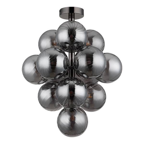 Deckenleuchte Conor - Rauchglas / Eisen - 13-flammig - Schwarz - Image 4