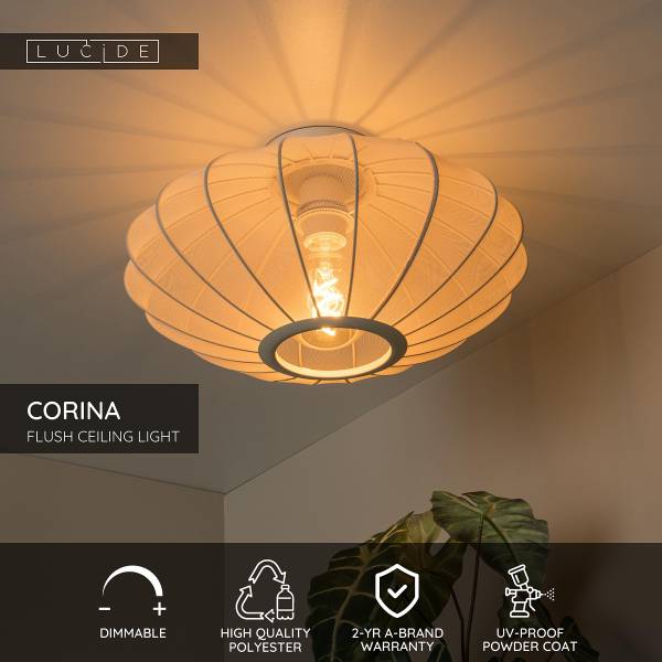 Deckenleuchte Corina - Polyester - Beige - Image 6