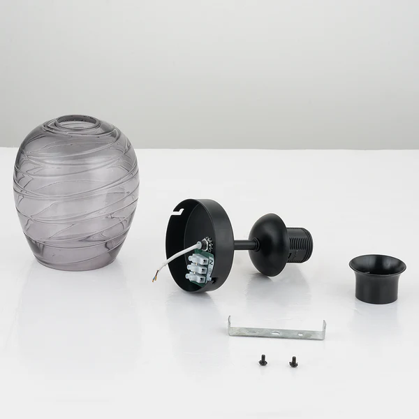Deckenleuchte Cutler - Eisen / Rauchglas - Flammenanzahl: 1 - Image 4