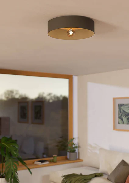 Deckenleuchte Duaia - Stahl - 1-flammig - Grau - Image 2