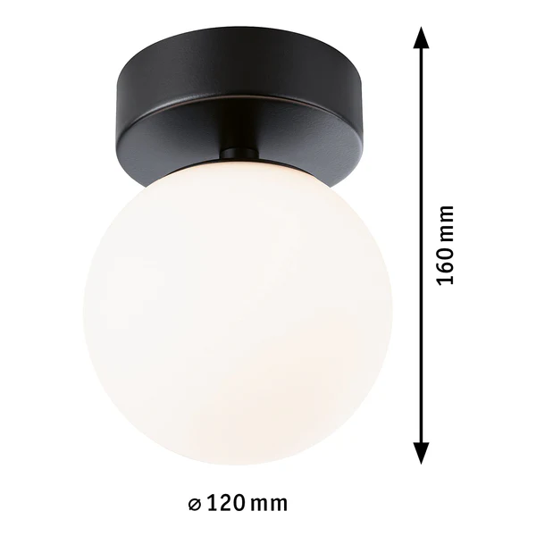 Deckenleuchte Gove - Opalglas / Aluminium - 1-flammig - Schwarz - Durchmesser: 12 cm - Image 13