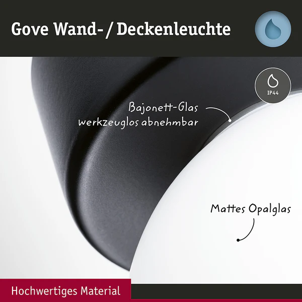 Deckenleuchte Gove - Opalglas / Aluminium - 1-flammig - Schwarz - Durchmesser: 8 cm - Image 10
