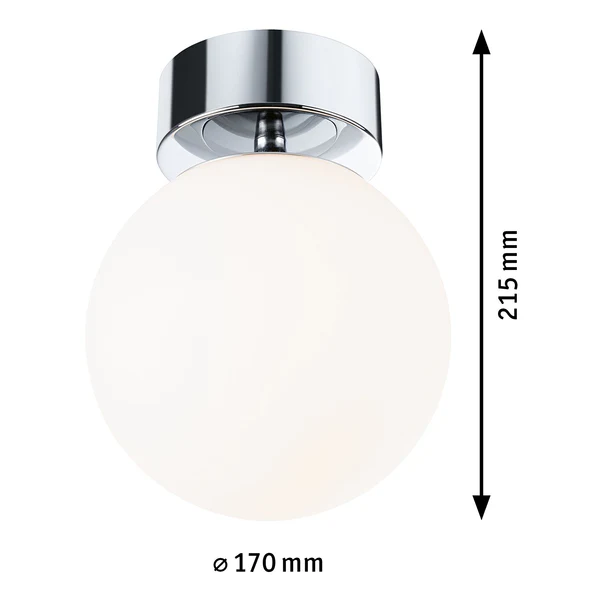 Deckenleuchte Gove - Opalglas / Chrom - 1-flammig - Chrom - Durchmesser: 17 cm - Image 12