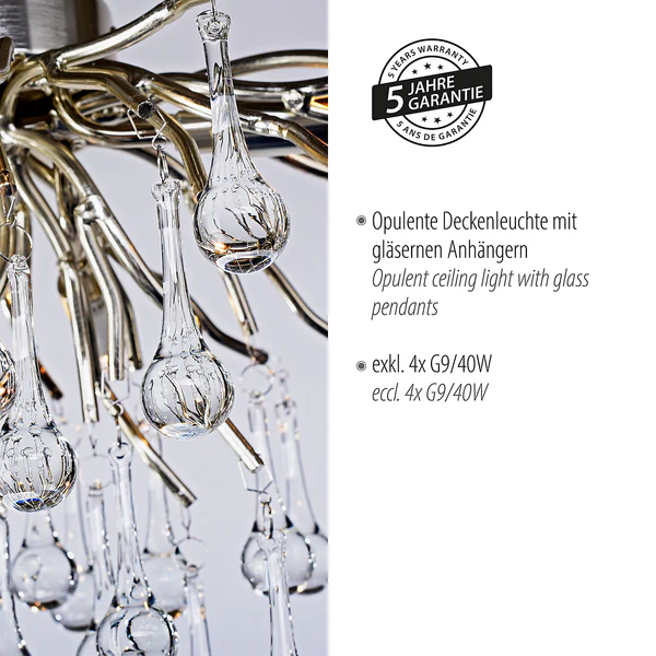 Deckenleuchte Icicle - Aluminium / Stahl - 4-flammig - Image 12