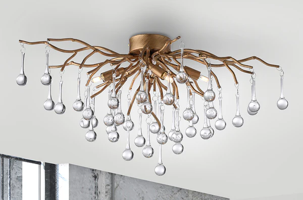 Deckenleuchte Icicle - Aluminium / Stahl - 4-flammig - Messing
