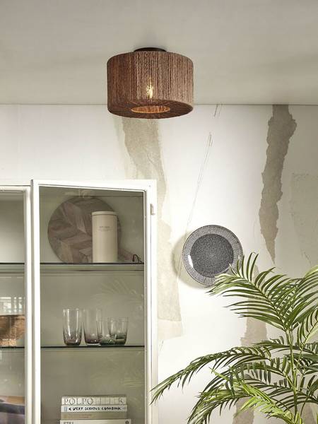 Deckenleuchte Iguazu Typ D - Beige - Eisen - Jute - 30 x 16 x 30 cm - Image 2