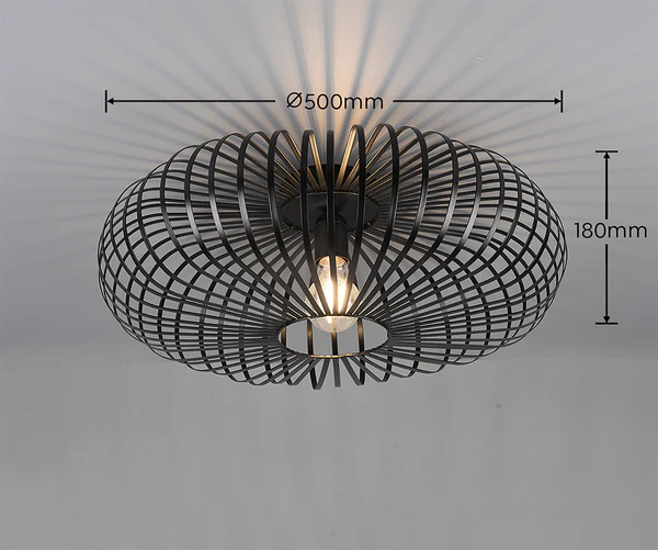 Deckenleuchte Johann - Eisen - 1-flammig - Durchmesser: 50 cm - Image 6