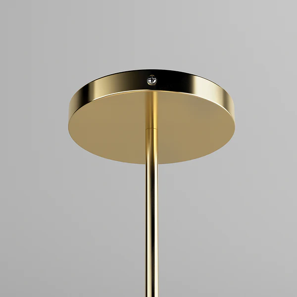 Deckenleuchte KJUL 10-flammig - Metall Gold glänzend / Glas Bernsteinfarben - Image 10
