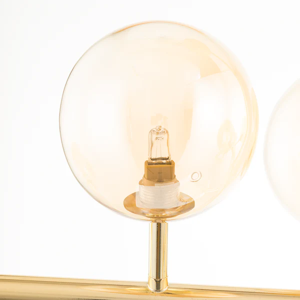 Deckenleuchte KJUL 10-flammig - Metall Gold glänzend / Glas Bernsteinfarben - Image 9