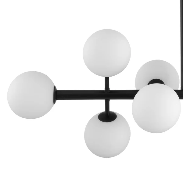 Deckenleuchte KJUL 10-flammig - Metall Schwarz / Opalglas Weiß - Image 3