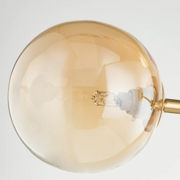Deckenleuchte KJUL 3-flammig - Metall Gold glänzend / Glas Bernsteinfarben - Image 6