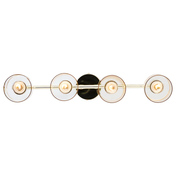 Deckenleuchte KOLIND 4-flammig - Metall Gold glänzend / Glas Bernsteinfarben - Image 2