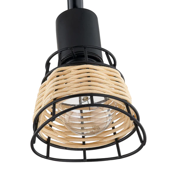 Deckenleuchte Lendum I - Eisen / Rattan - Flammenanzahl: 3 - Image 4