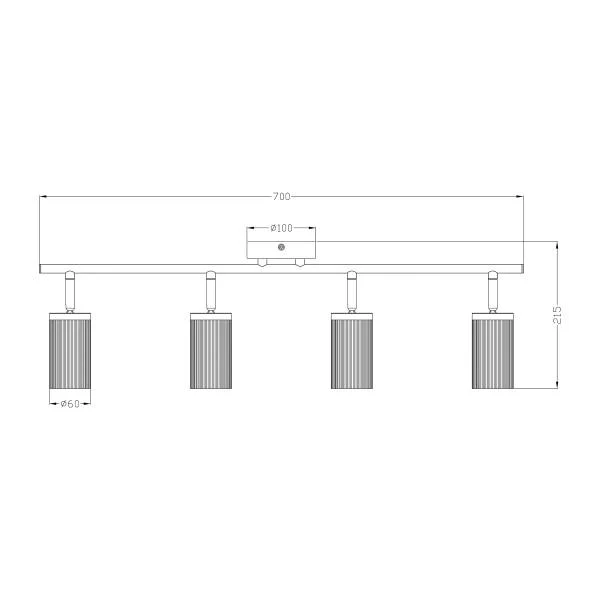 Deckenleuchte URS 4-flammig - Eisen - Messing - Image 10