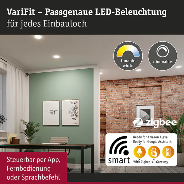 Deckenleuchte Veluna Rund - Aluminium - Weiß - 1-flammig - Durchmesser: 20 cm - Image 11