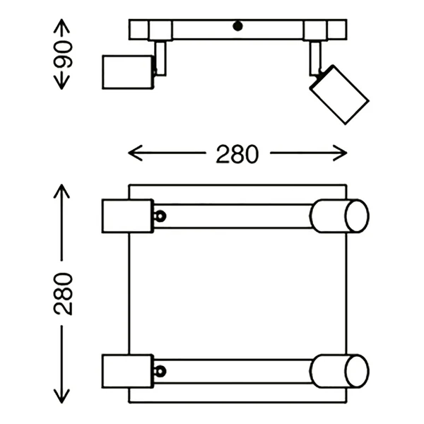 Deckenleuchte Wood Basic - Eisen - 4-flammig - Image 6