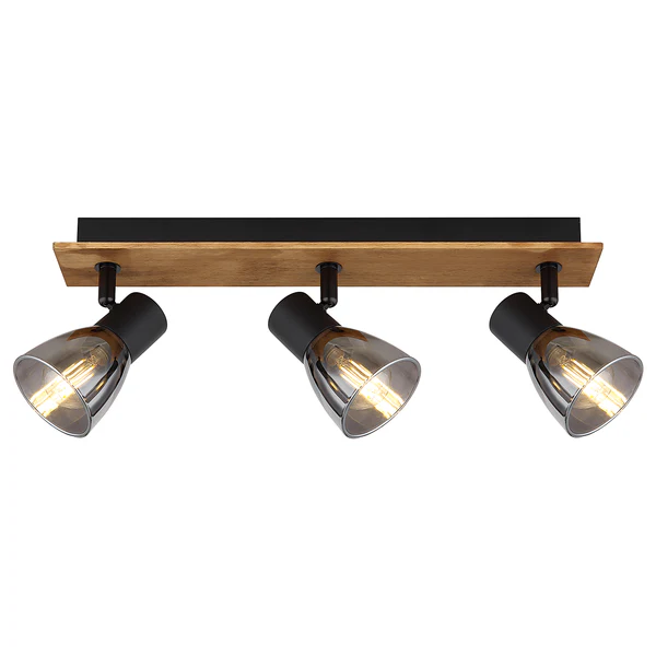 Deckenstrahler Claude - Farbglas / Eisen - 3-flammig - Beige - Flammenanzahl: 3 - Image 4