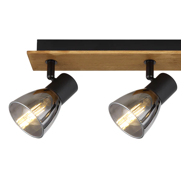 Deckenstrahler Claude - Farbglas / Eisen - 3-flammig - Beige - Flammenanzahl: 3 - Image 6