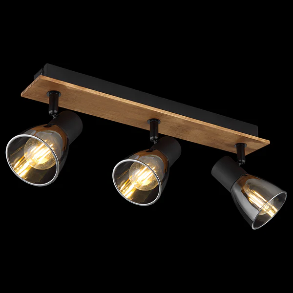 Deckenstrahler Claude - Farbglas / Eisen - 3-flammig - Beige - Flammenanzahl: 3 - Image 7