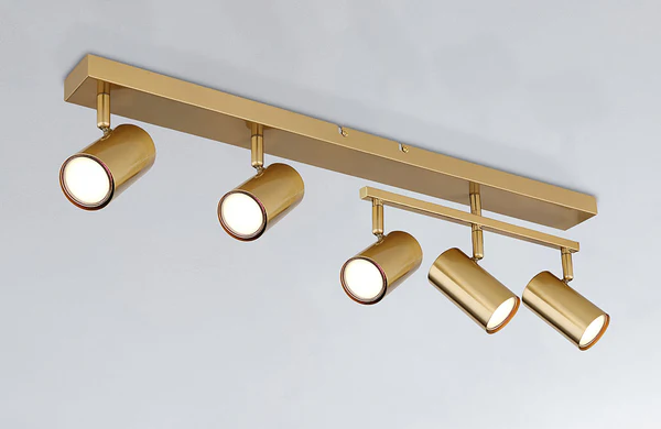 Deckenstrahler Robby - Eisen - Gold - Flammenanzahl: 5