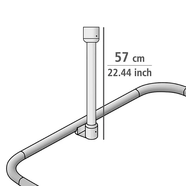 Deckenstütze für Duschstange - Aluminium / Kunststoff - Schwarz - Image 6