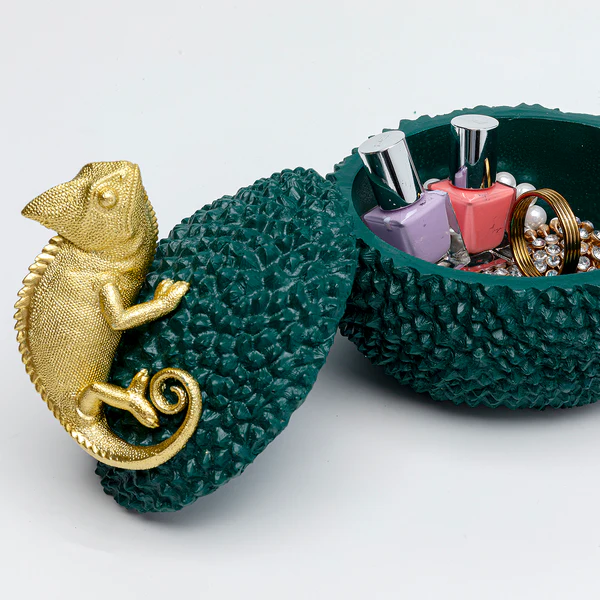 Deko Dose Chameleon I - Gold - Stein - Image 5