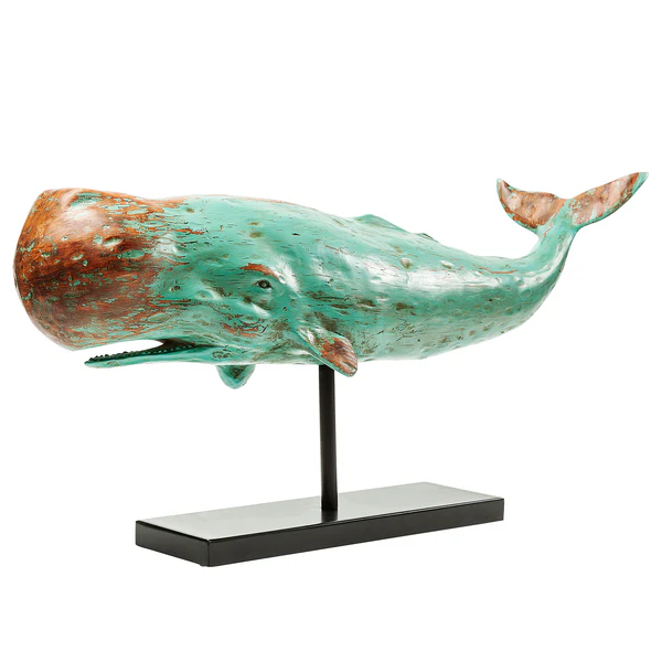 Deko Figur Whale Base - Blau - Metall / Stein