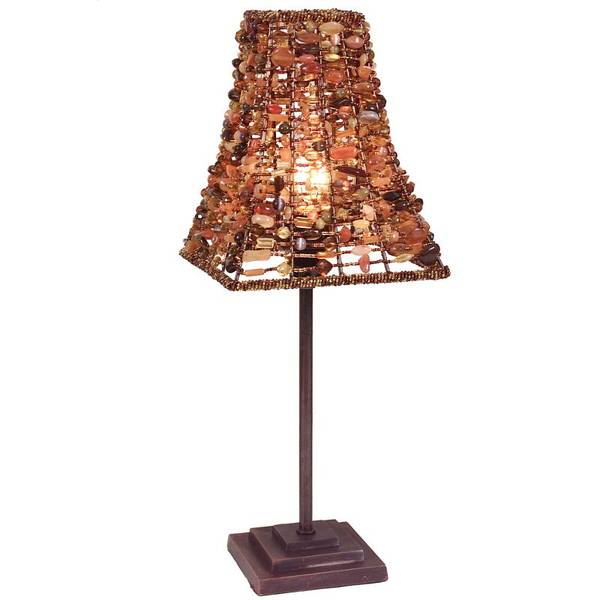 Deko-Tischleuchte - Multicolor - Keramik - Stein - Höhe: 40 cm