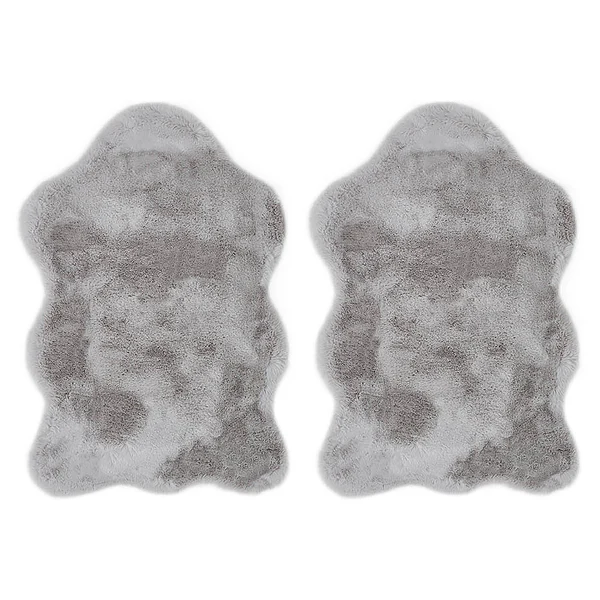 Dekofell Coste 2er-Set - Polyester - Grau