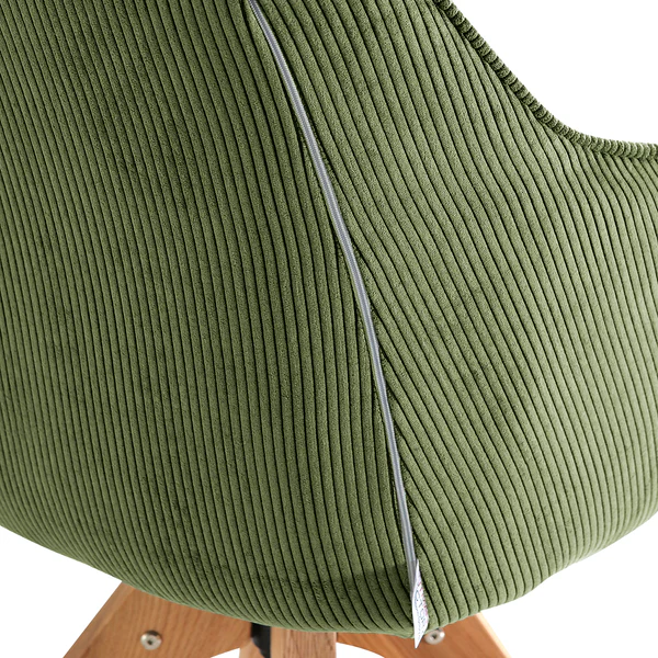 Drehbarer Armlehnenstuhl FUENTES 2er-Set - Cord - Cordstoff Caron: Antikgrün - Image 8