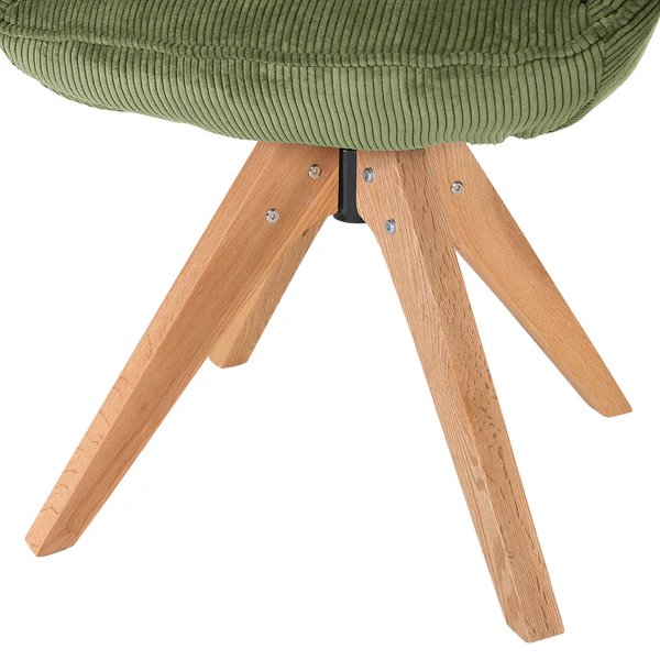 Drehbarer Armlehnenstuhl FUENTES 2er-Set - Cord - Cordstoff Caron: Antikgrün - Image 9