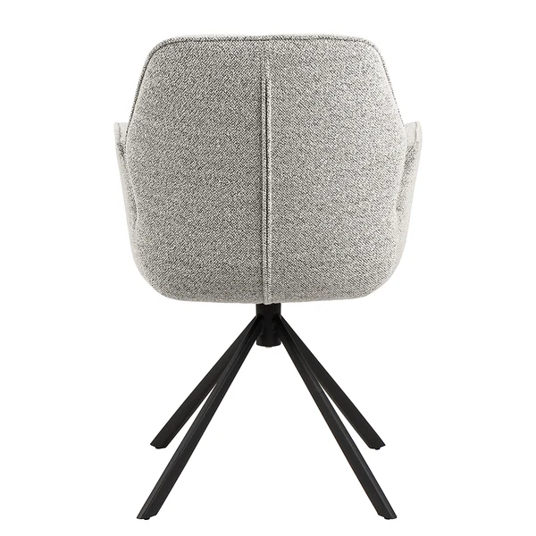 Drehbarer Armlehnenstuhl MORINI - Bouclé Stoff Moena: Grau - Image 5
