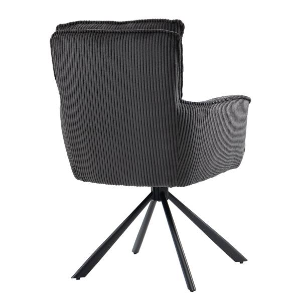 Drehbarer Armlehnenstuhl SALVIN 2er-Set - Dunkelgrau - Image 5