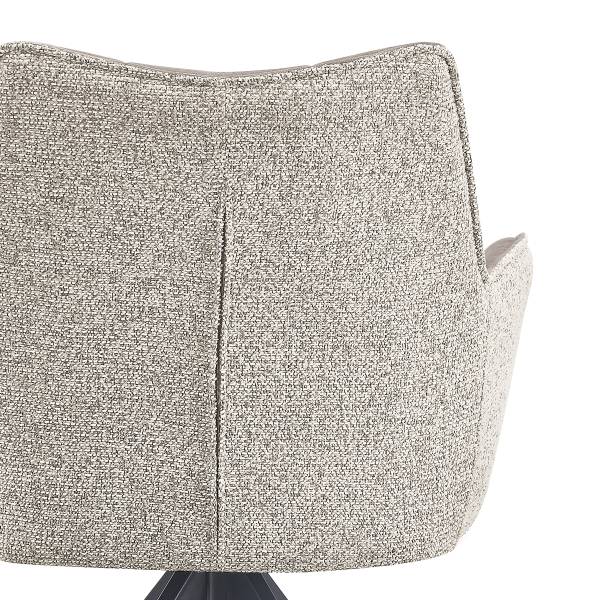Drehbarer Armlehnenstuhl SUGRA 2er-Set - Grau / Beige - Image 7