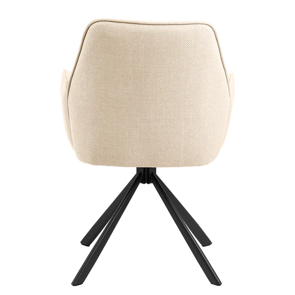 Drehbarer Armlehnenstuhl SUNDET 2er-Set - Strukturstoff Badia: Beige - Image 6