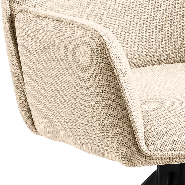 Drehbarer Armlehnenstuhl SUNDET 2er-Set - Strukturstoff Badia: Beige - Image 8