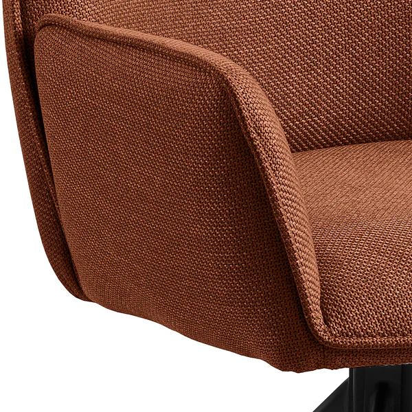 Drehbarer Armlehnenstuhl SUNDET 2er-Set - Strukturstoff Badia: Terracotta - Image 8