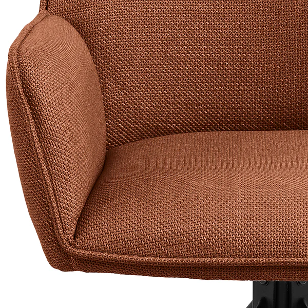 Drehbarer Armlehnenstuhl SUNDET 2er-Set - Strukturstoff Badia: Terracotta - Image 9