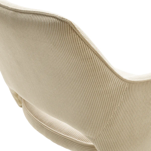 Drehbarer Armlehnenstuhl Tasera - Cord / Metall - Beige - Schwarz - Image 9