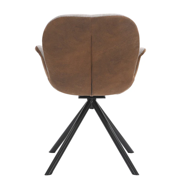 Drehbarer Armlehnenstuhl WINC - Taupe & Braun / Schwarz - Image 4
