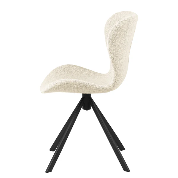 Drehbarer Polsterstuhl LIVARAS 2er-Set - Bouclé Stoff Moena: Creme - Image 5
