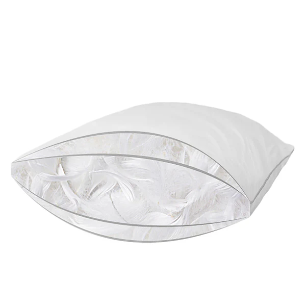 Dreikammerkissen Lola - Daunen / Federn - Weiß - 80 x 80 cm - Image 2