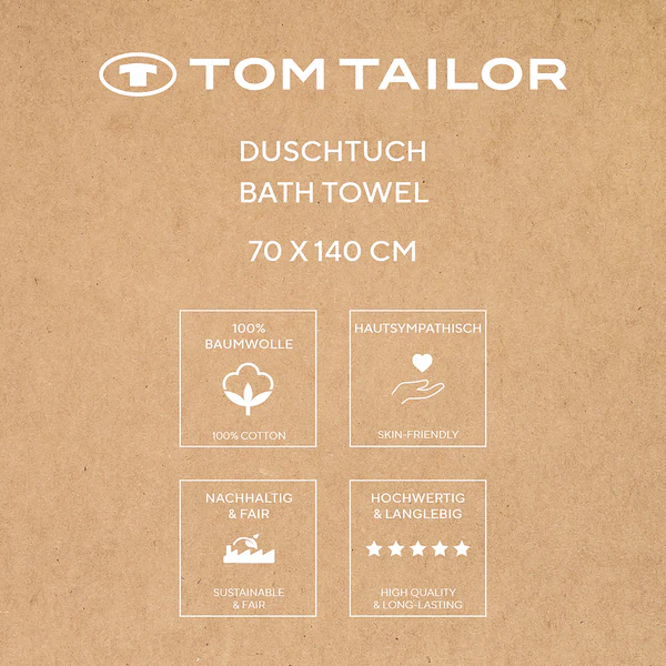 Duschtuch Tom Tailor - Baumwolle - 70 x 140 cm - Beige - Image 9