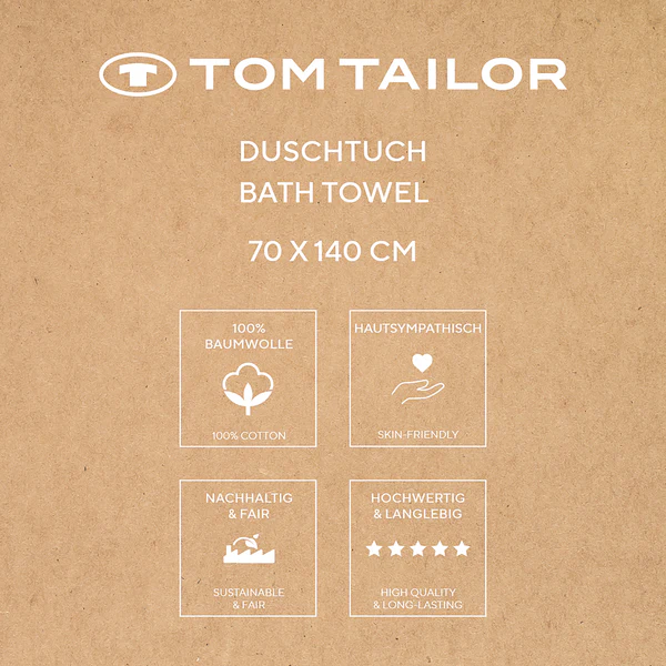 Duschtuch Tom Tailor - Baumwolle - 70 x 140 cm - Türkis - Image 9