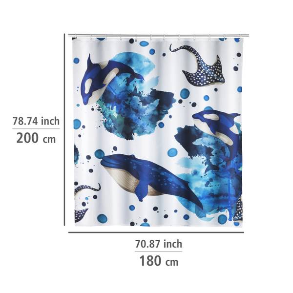 Duschvorhang Aquaris - Polyester - Weiß / Blau - Image 2