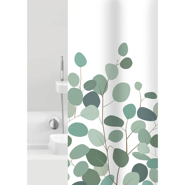 Duschvorhang Floral - Polyester PVC - Grün