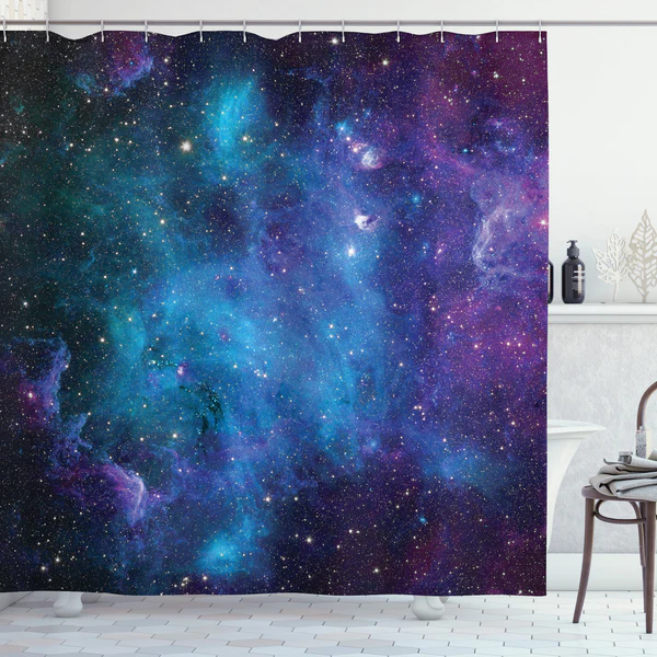 Duschvorhang Galaxy - Polyester - Navy Lila - 175 x 180 cm - Image 2